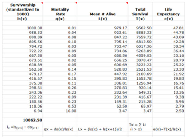 Life Table 2