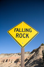 Falling rock sign