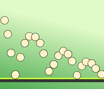 the parabolic path of a bouncing ping pong ball