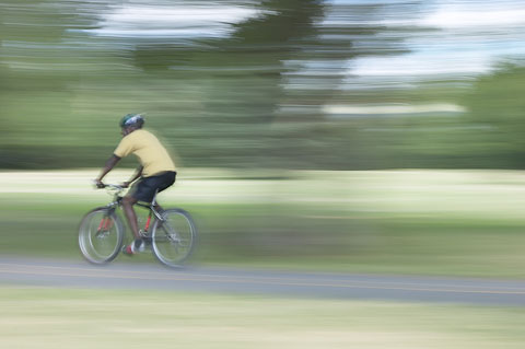 A bicycle in motion