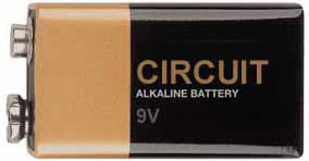 A 9 volt battery.