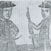 Woodcut of Daniel Shays and Job Shattuck