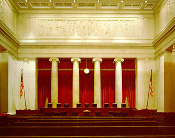 inside the courtroom of the Supreme Court building