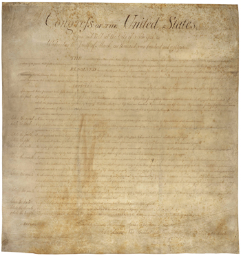 The First page of the United States Constitution