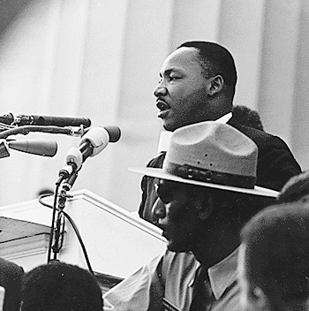 Martin Luther King, Jr. speaking at the Civil Rights March