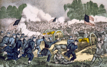 Picture of the Battle of Gettysburg during the Civil War