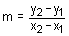 = m equals y two minus y one divided by x two minus x one