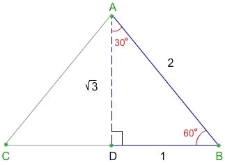 Special 30°-60°-90° triangle