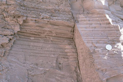 sediment layers preserved in rock