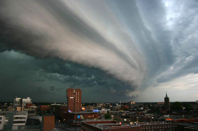 storm clouds over a city