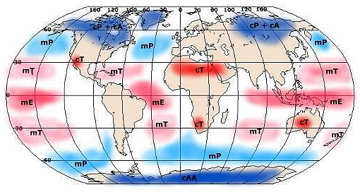 Map of global air masses