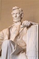 rock sculpture of Abraham Lincoln