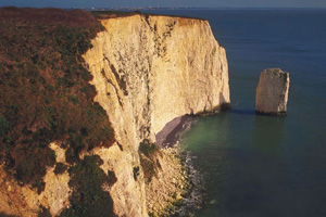 A rock cliff made of limestone.