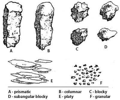 the shapes of various soil structures