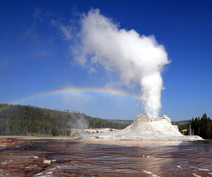 an erupting geyser