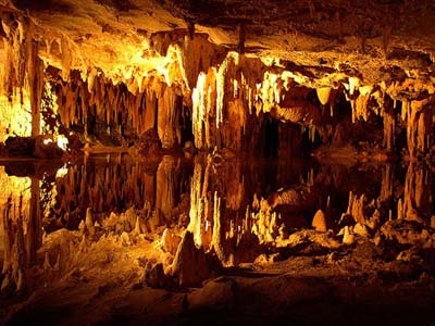 The inside of a cave