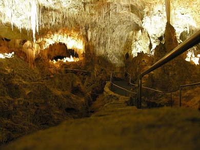 inside a cave at Carlsbad National Park