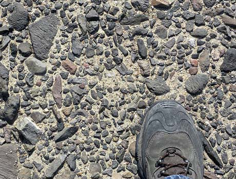 coarse fragments left behind after wind has blown sand and dust away