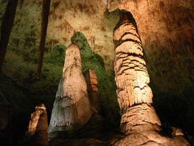 inside a cave at Carlsbad National Park