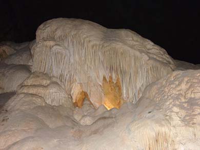 inside a cave at Carlsbad National Park