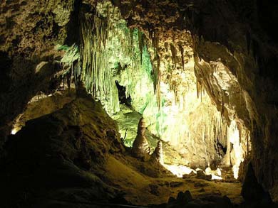 inside a cave at Carlsbad National Park