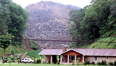 a deforested mountain