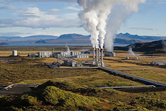 A geothermal power plant in Iceland