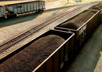 train cars filled with coal