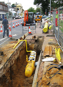 an underground natural gas pipe