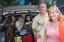 A family on a road trip