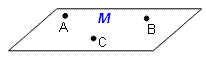 plane M, containing points A, B and C