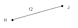 line segment H J, length 12