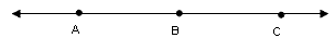 line containing the points A, B and C, in that order