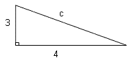 right triangle with legs 3 and 4 and hypotenuse c