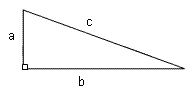 right triangle with legs a and b and hypotenuse c