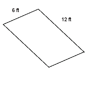 with on side equal to 6 feet and another side equal to 12 feet