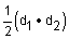 one-half the quantity d sub 1 plus d sub 2 , where d1 and d2 are the lengths of the diagonals