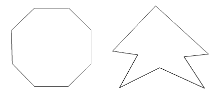 two eight sided figures