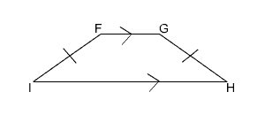 Trapezoid FGHI, with legs FI and GH marked congruent