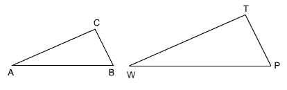 Triangle ABC and triangle PWT