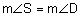 the measure of angle S equals the measure of angle D