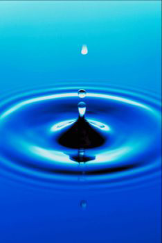 Drop of water making concentric circles