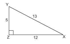 Triangle XYZ with sides 5, 12, and 13