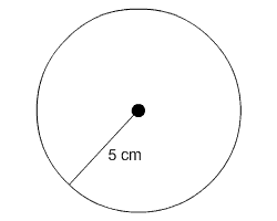 Circle with radius 5 centimeters