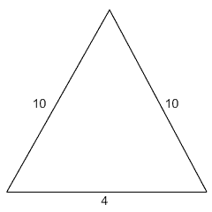 Triangle with side lengths 10, 10 and 4