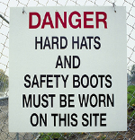 Hard hat safety sign