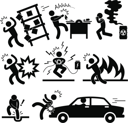 black and white images of different types of accidents