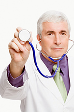 Doctor holding a stethoscope.