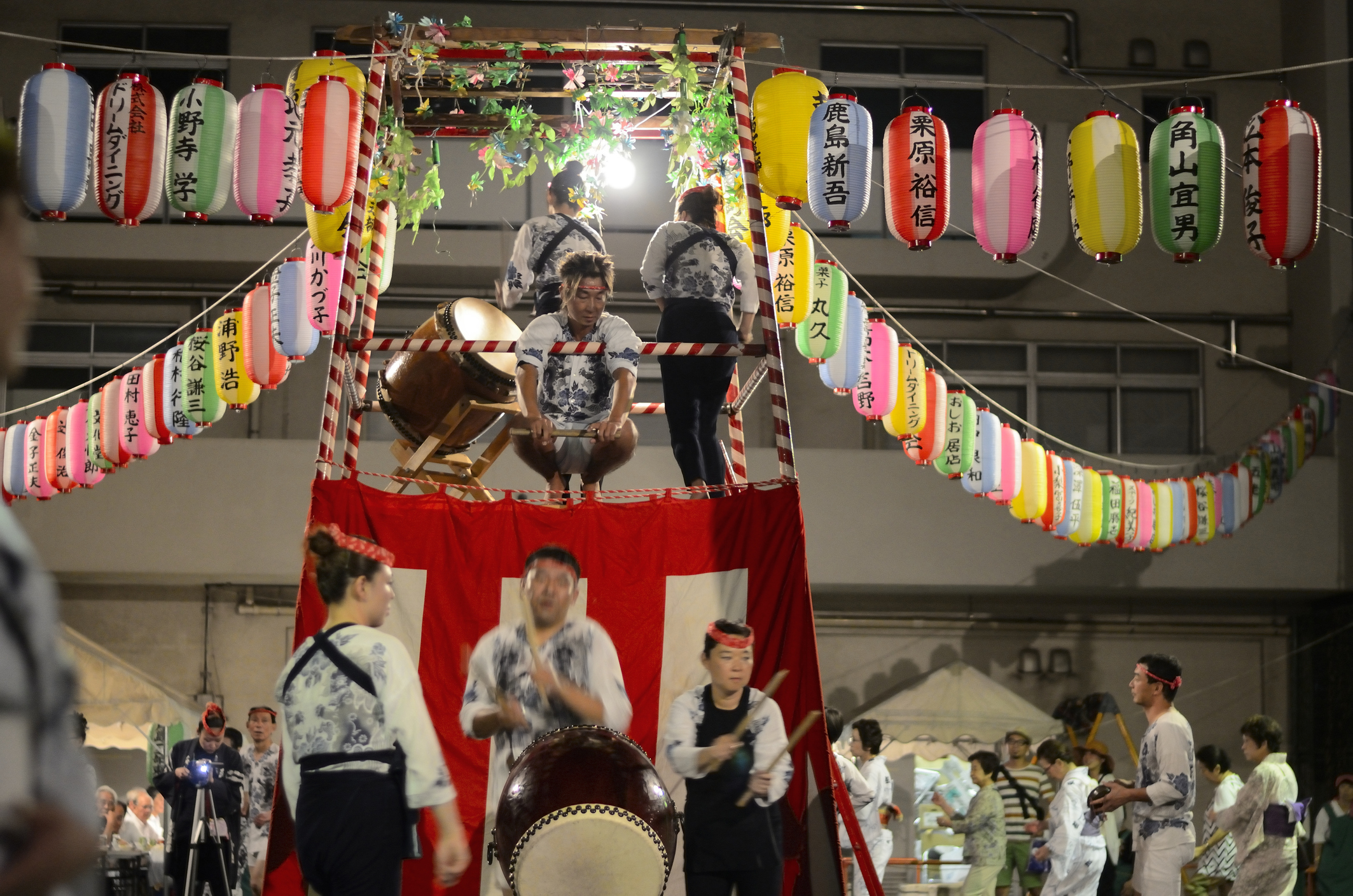 Japanese festival dancing and taiko drum