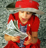 girl counting money